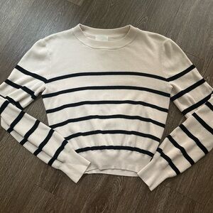 H&M Cream and Black Striped Sweater